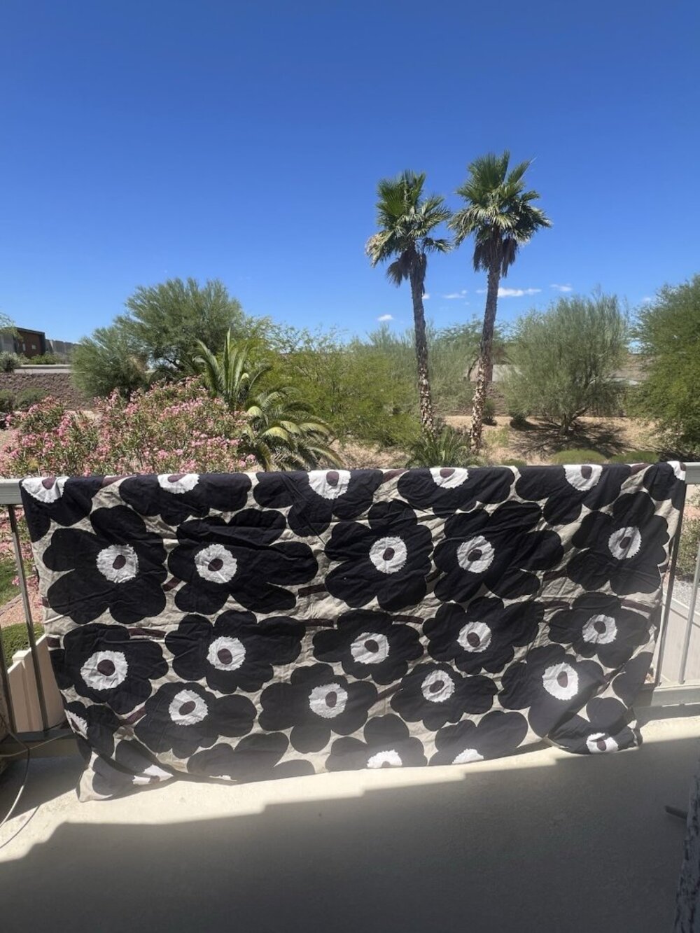 Marimekko Unikko Black Gray Purple King 106 x 92in   Duvet Cover Cotton
